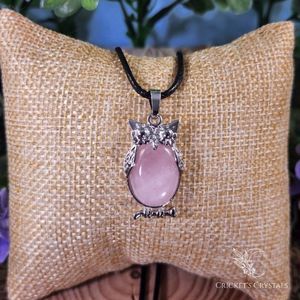 Pink Owl Pendant Necklace
